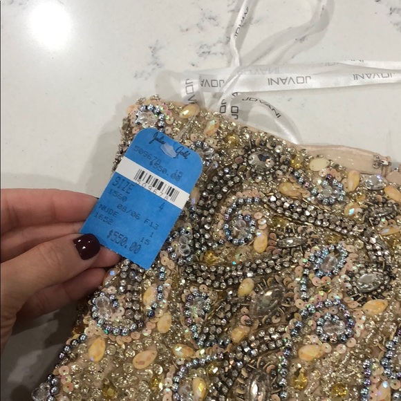 Jovani Strapless Beaded Gold Gown - Picture 4 of 4